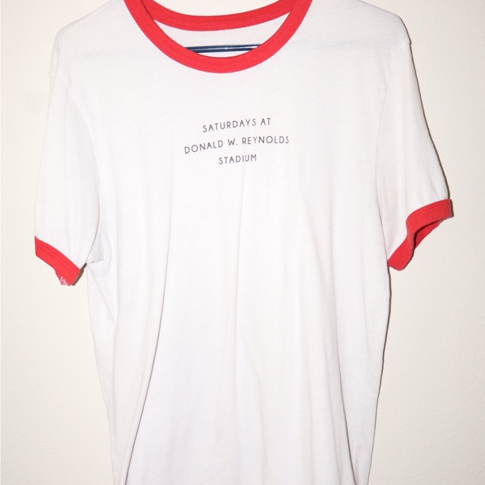 White and Red Graphic T-Shirt